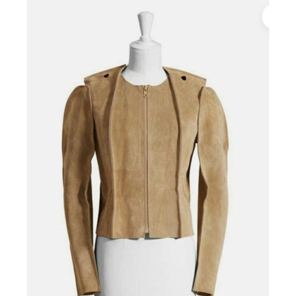 Maison Martin Margiela x H&M Leather Jacket Women’s 40 /10 Beige Suede Zip